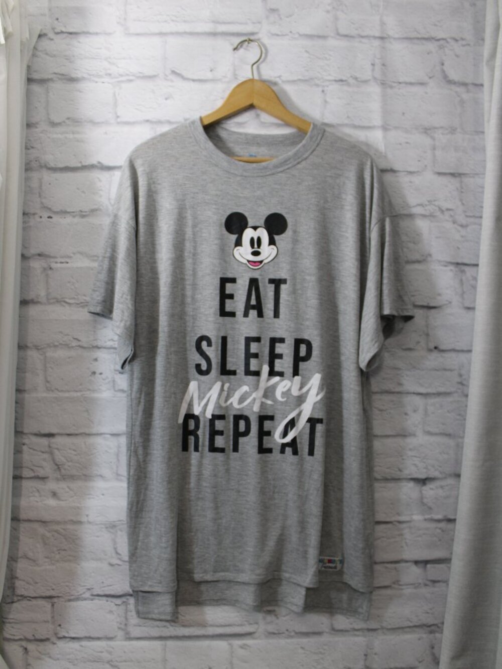 Disney Medium Gray Mickey Mouse Shortsleeve Summer Lightweight Short Nightgown